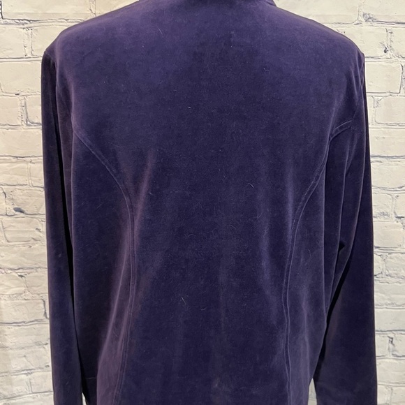 Chico's Zenergy Velour Embellished Jacket Zip front Collared Size 2/M - Picture 7 of 10